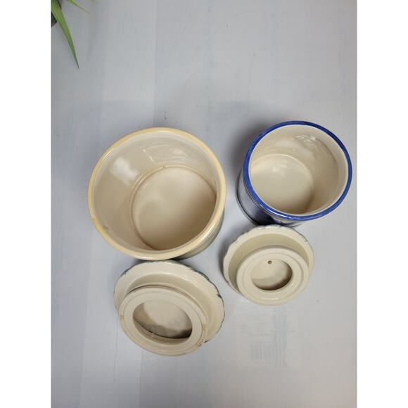 2 Vintage Vegetable Canisters Peppers Tomatoes Ceramic - Picture 4 of 7